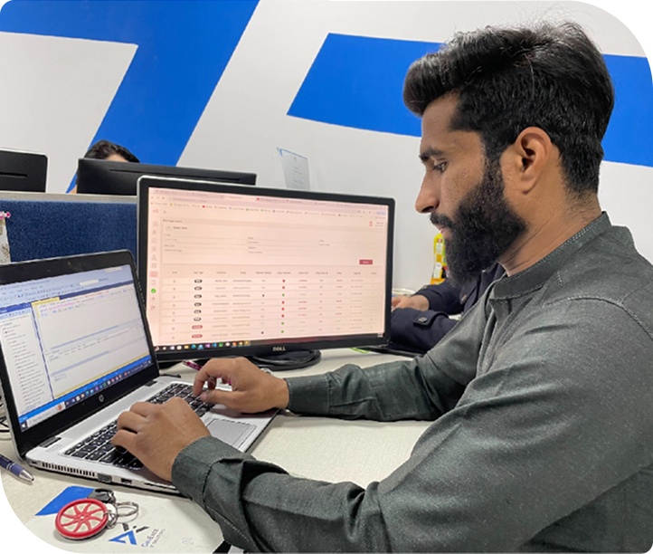 Team member working